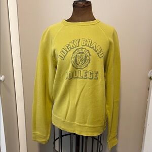Lucky Brand College Graphic Lime Sweatshirt